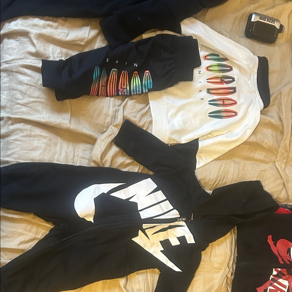Nike Black and White Kids Tracksuit with Colorful Logo